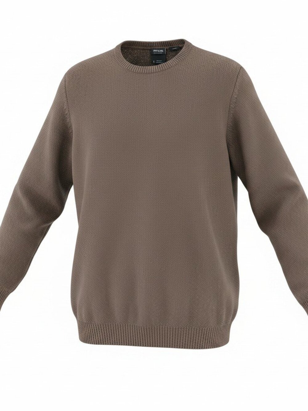 prAna Slim Fit Crewneck Knit Sweater Textured Taupe Brown Heather Mens Large